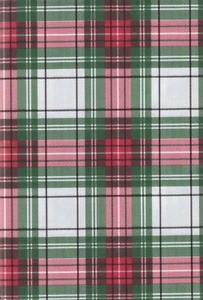 Kane Holiday PEVA Vinyl Tablecloth, Red Green Tartan Plaid Flannel Back 60 Round - Picture 1 of 9