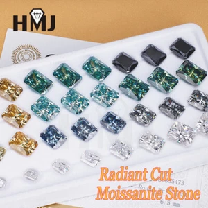 0.5~9ct Radiant Cut Loose Moissanite Stone White D-IJ Color with GRA Certificate - Picture 1 of 22