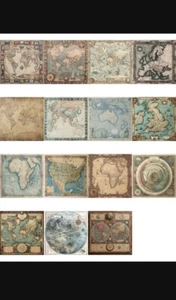 Vintage Map Tags Junk Journal Scrapbook Usa - Picture 1 of 1