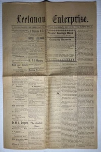 Periódico Antiguo Leelanau Enterprise Diciembre 1911 Original Michigan - Imagen 1 de 6
