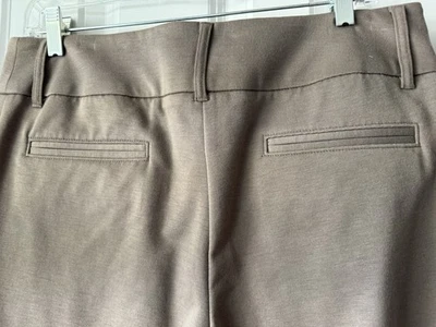 Pantalones de vestir tribales delanteros planos tostados tejidos elásticos marrón claro talla 10 Foto 1 de 4