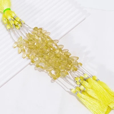 Cuentas facetadas con forma de marquesa de topacio limón 12X6X5 mm hilo 4" UGB-879 Foto 1 de 4