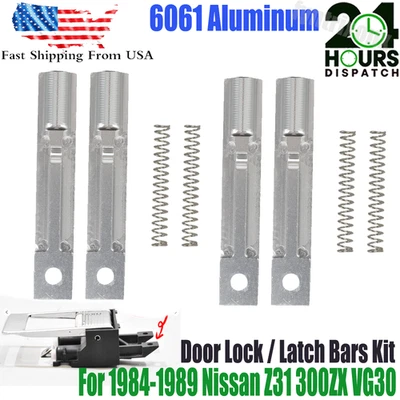 Kit de barras de cierre de cerradura de puerta para Nissan Z31 300zx 1984-89 kit izquierda y derecha aluminio Foto 1 de 4