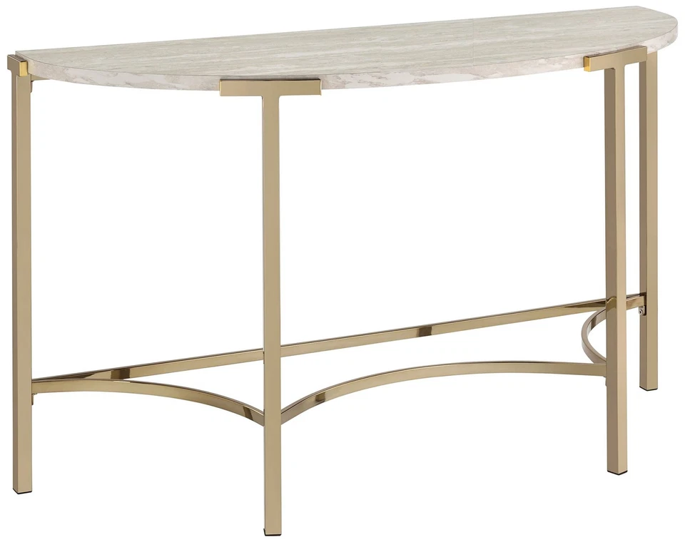 Sofá consola Vasket 48 1/4" ancho champán y blanco Foto 1 de 1