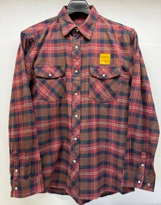 PINTLAR Herren XL Western Flanell Hemd kariert Perlen Druckknopf Langarm - Bild 1 von 10