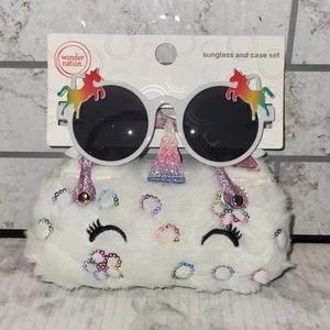 Gafas de sol para niños con temática de unicornio Wonder Nation y estuche de unicornio de felpa y lentejuelas - Imagen 1 de 8
