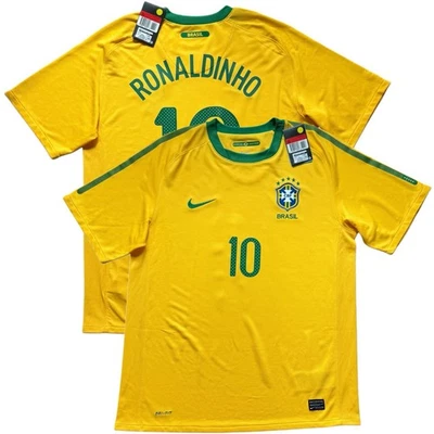 2010/11 Brazil Home Jersey #10 Ronaldinho Large Nike World Cup Brasil Kit - Image 1 of 4