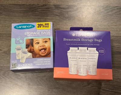 Bolsas de almacenamiento de leche materna Lansinoh Lote de dos (160 en total) ¡Nuevas en caja! Foto 1 de 2