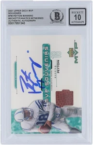 Peyton Manning Colts Signed 2001 Upper Deck MVP MVP Souvenirs #PM BAS 10 Card - Picture 1 of 3