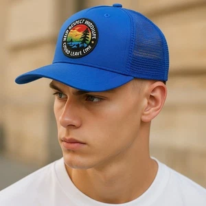 POLO RALPH LAUREN High Crown Men Cap 58 CM Blue Twill Trucker Snapback - Picture 1 of 16