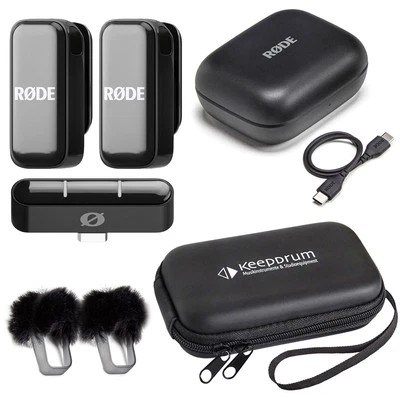 Rode Wireless Micro Drahtloses Mikrofon-System USB-C mit keepdrum Soft-Case