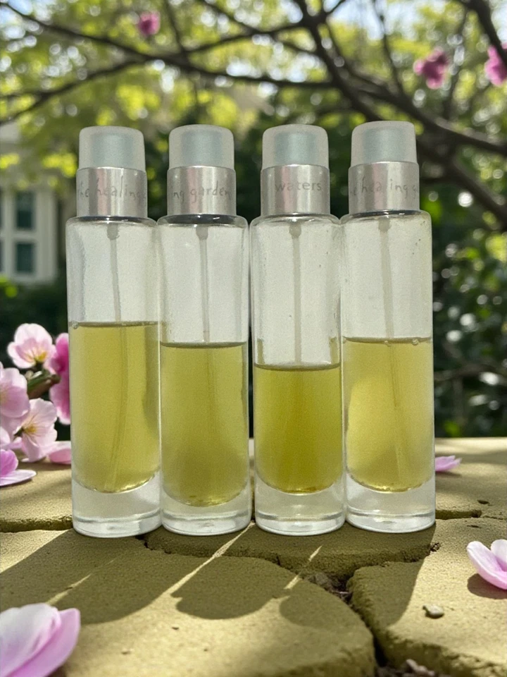 EL JARDÍN CURATIVO AGUAS PERFECTO CALMA LOTE DE 4 1 FL OZ FLOR ROSA SIN CAJA Foto 1 de 1