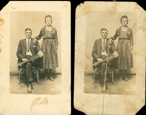 Vintage RPPC's  of Man and Woman - Picture 1 of 2