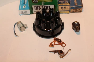 1937-1951 BUICK  BRASS INSERT CAP,ROTOR, POINTS,CONDENSER USA MADE NORS TUNE UP - Image 1 of 4
