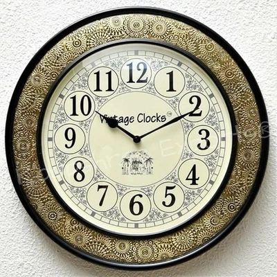 Orologio da parete vintage in legno ottone hNautico nuovo look arredamento ca... - Immagine 1 di 4