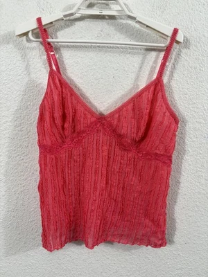 Cabernet Camisole 女式 XL 三文鱼粉色透明娃娃弹力内衣上衣 — 第 1/4 张图片