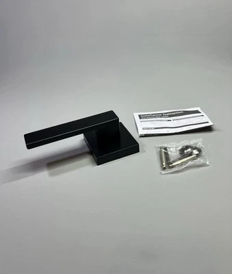 Black Dummy Door Handle Heavy Duty Square Door Levers Interior Single Side Black - Image 1 of 4