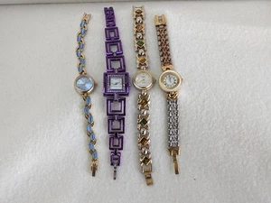 Lot of 4 Women’s Wristwatches – Metal Bands – Tested & Working - Purple, Blue - Bild 1 von 15