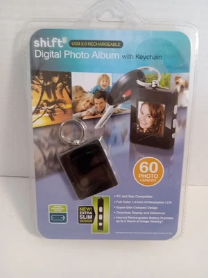 SHIFT 3 Digital Photo Album with Keychain Black USB 2.0 Rechargeable - Image 1 of 4
