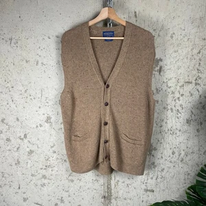 L Modern Pendleton Two Pocket Button Up Wool Knit Vest - Picture 1 of 3