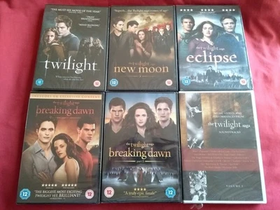Twilight Saga DVD Bundle Complete Set 5 Films + Soundtrack R2 NEW SEALED UK - Image 1 of 4