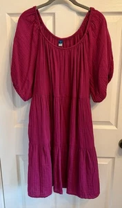 Old Navy NWT Purple Tiered Gauze Midi Dress Boho Size XL - Picture 1 of 4