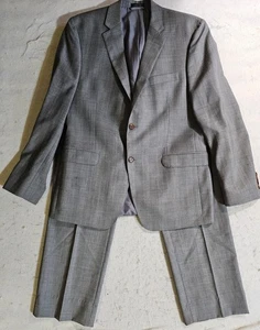 Traje Lauren Ralph Lauren Etiqueta Negra 2 Piezas Hombre 42R 36W 30L Gris Sólido Calce Ajustado - Imagen 1 de 18