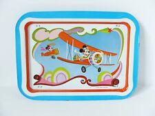 Vintage Disney TV Tray Mickey Mouse & Minnie Airplanes Serving Tray Metal
