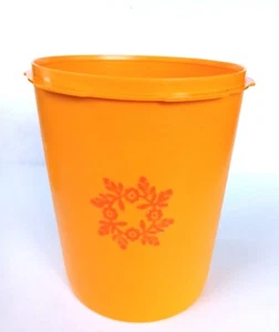 Vintage Tupperware Yellow Orange Sevalier Canister BOTTOM ONLY #809-5 NO LID - Picture 1 of 9