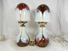 Rare pair E. NASON & G.RADI mushroom design A.V.E.M. Murano glass 2 table lamps