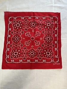 ELEPHANT Trunk Up Vintage Bandana ROT Fast Color PAISLEY Selvedge Edge Rockabilly - Bild 1 von 10