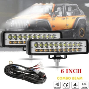 2x 6"" LED Luces de Trabajo Barra Inundación Combo Offroad Vainas Antiniebla ATV SUV + Alambre 2 Cables - Imagen 1 de 15