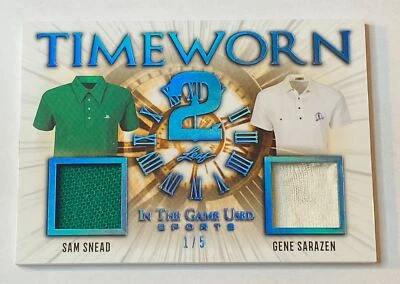 2022 Leaf ITG Time Worn Dual Relic Sam Snead Gene Sarazen Golf 1/5 - Image 1 of 2
