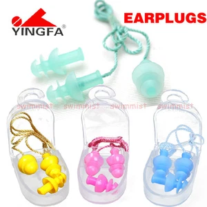 NEW!! YINGFA SILICON EARPLUGS ATTACHED BY STRING WITH CASE PROTECTOR FREE SHIP - Picture 1 of 1