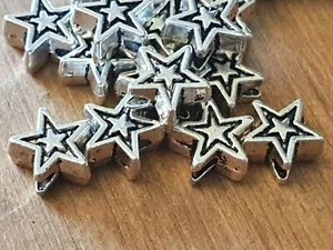 30 SMALL 6mm TIBETAN SILVER STAR SPACER BEADS -JEWELLERY MAKING-CHRISTMAS CRAFTS - Picture 1 of 10