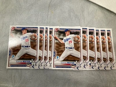 Clayton Beeter Bowman 15 Card Lot RC 1st Prospect BFE-16 Yankee Top 10 Prospect - Image 1 of 2