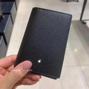 Montblanc Black Cowhide Wallet Business Card Holder ,New With Box, Gift Wrapping - Picture 1 of 15