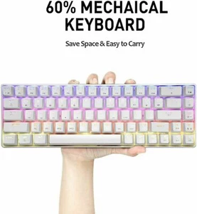 60% Mechanical Gaming Keyboard Type C Wired RGB Backlit for Gamers and Typists - Picture 1 of 16