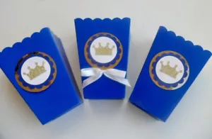 Royal Prince Party Gastgeschenke. Royalblau, Popcorn, Goodie Bags 10 Stück - Bild 1 von 3