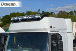 Roof Spot Light Bar + LEDs For MAN TGA XXL Cab BLACK Truck Front Stainless Steel - Picture 1 of 4