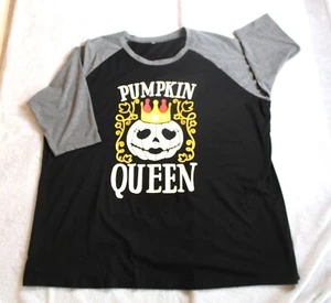 Camisa Jersey Pumpkin Queen Top Manga 3/4-TALLA 3XL-Negra con Mangas Grises - Imagen 1 de 10