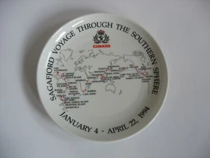 Rosenthal 1994 SAGAFJORDS Voyage Thru Southern Sphere Ocean Liner Teller 6 1/4"  - Bild 1 von 4