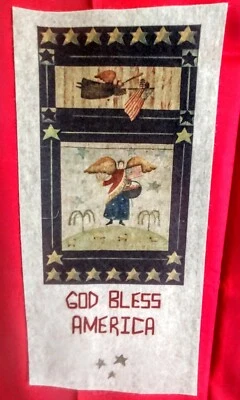 10X Squares Rectangle Wool Felt Americana Angel  Wallhanging Craft Pack 10.5x7.5 - Image 1 of 3