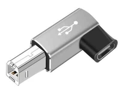 USB-C Female to USB-B 2.0 MIDI Angled Adapter Printer Connector  - Image 1 of 4