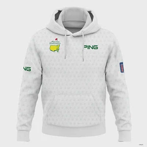 Golf Sport Masters Tournament Ping Hoodie Sports Pattern White Green Pullover - Picture 1 of 4