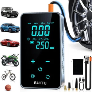 Pompa Aria Elettrica Senza Fili LCD Batteria Auto Pneumatici Aria Compressa Bici Compressore - Foto 1 di 12
