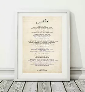 Robbie Williams - Angels - Song Lyric Art Poster Print - Sizes A4 A3 - Picture 1 of 3