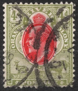 SG144 Sn: ZA-OR #66 1903 4 d NARANJA ESTADO LIBRE Rey Eduardo VII, usado - Imagen 1 de 2