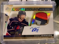 2022-23 SP Authentic Future Watch Auto 3 Color Patch Kent Johnson 003/100