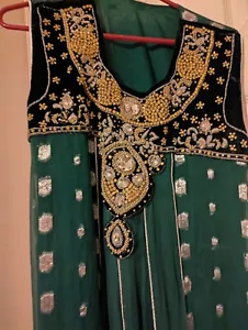 Long Chiffon Green Dress - Picture 1 of 5